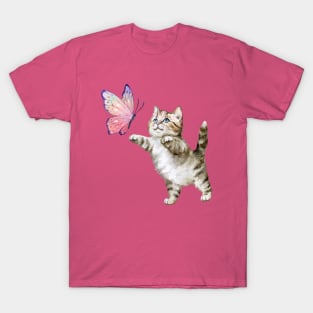 Kitten and Butterfly T-Shirt